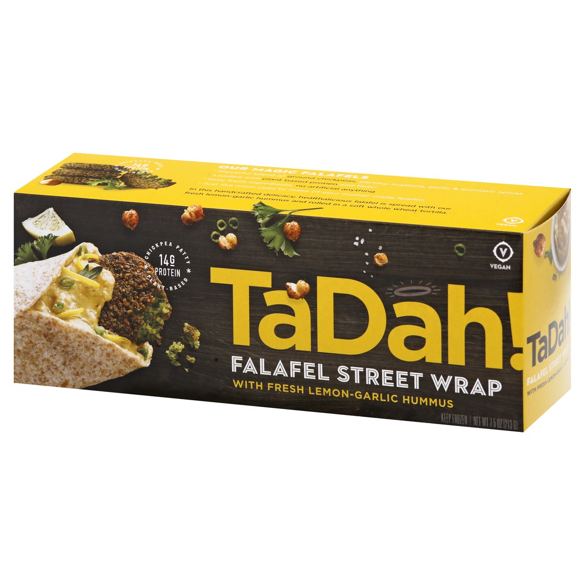 slide 3 of 9, Tadah! with Fresh Lemon-Garlic Hummus Falafel Street Wrap 7.5 oz, 7.5 oz