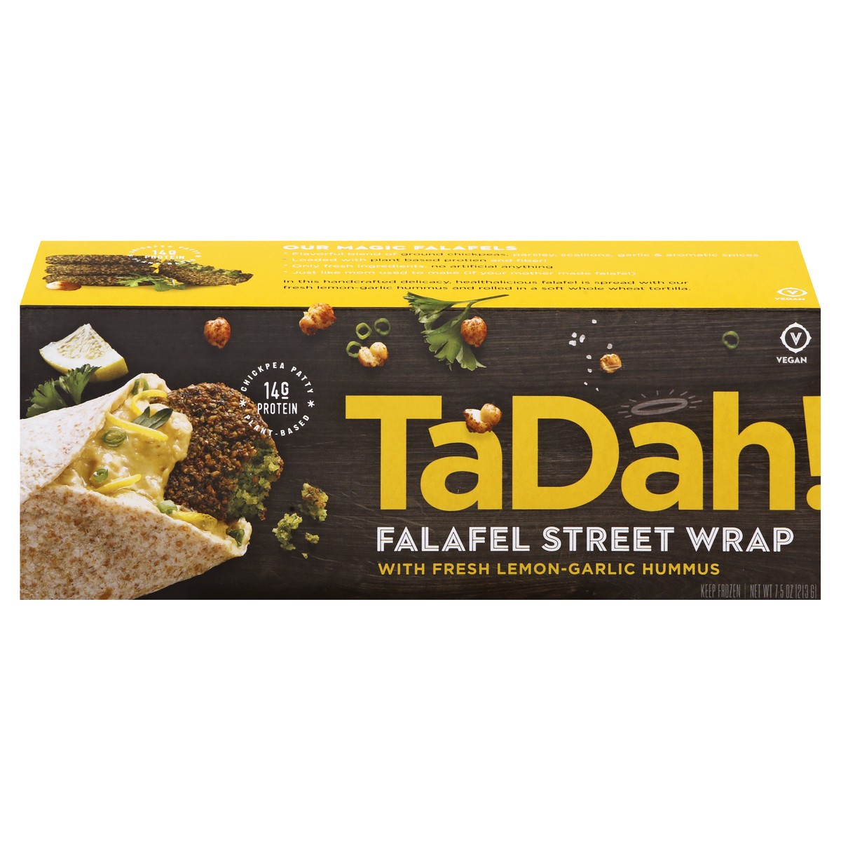 slide 1 of 9, Tadah! with Fresh Lemon-Garlic Hummus Falafel Street Wrap 7.5 oz, 7.5 oz