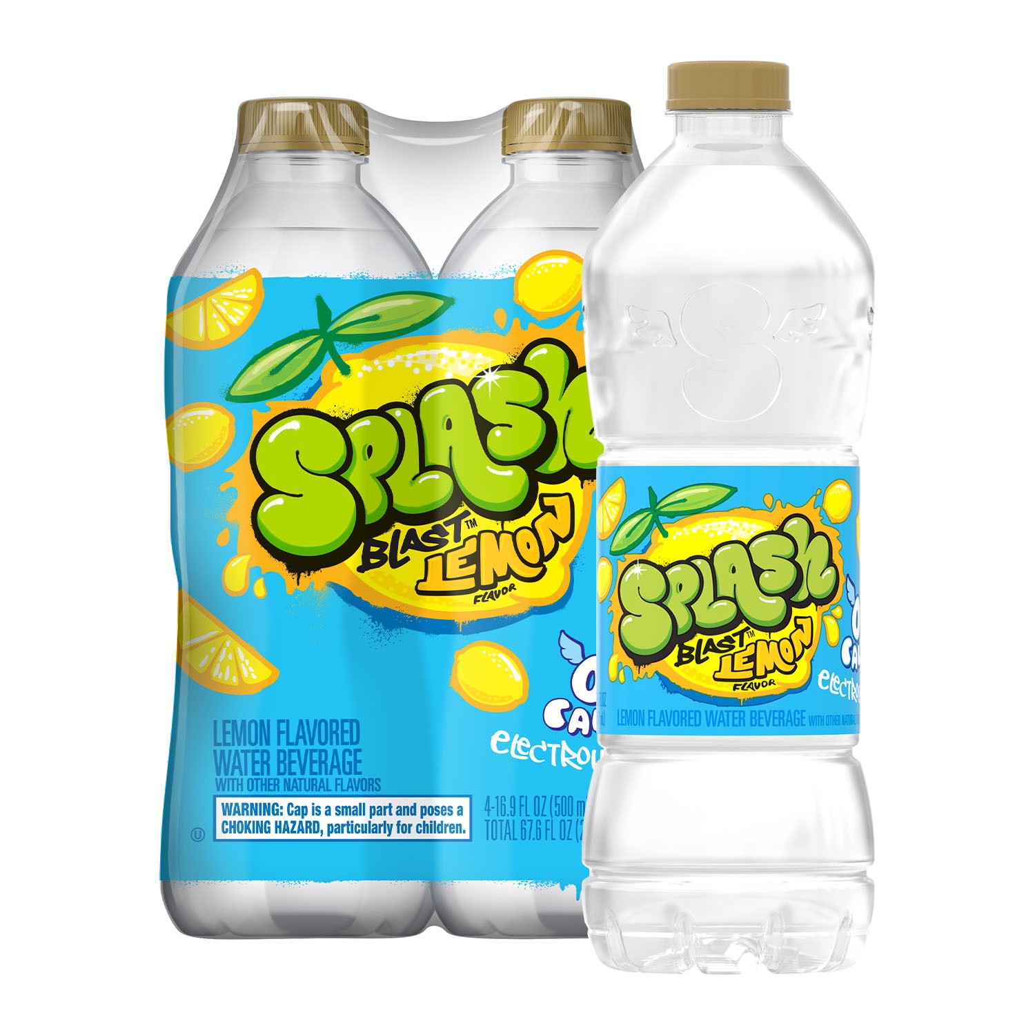 slide 2 of 5, Splash Blast, Flavored Water Beverage, Lemon Flavor- 16.9 fl oz, 16.9 fl oz