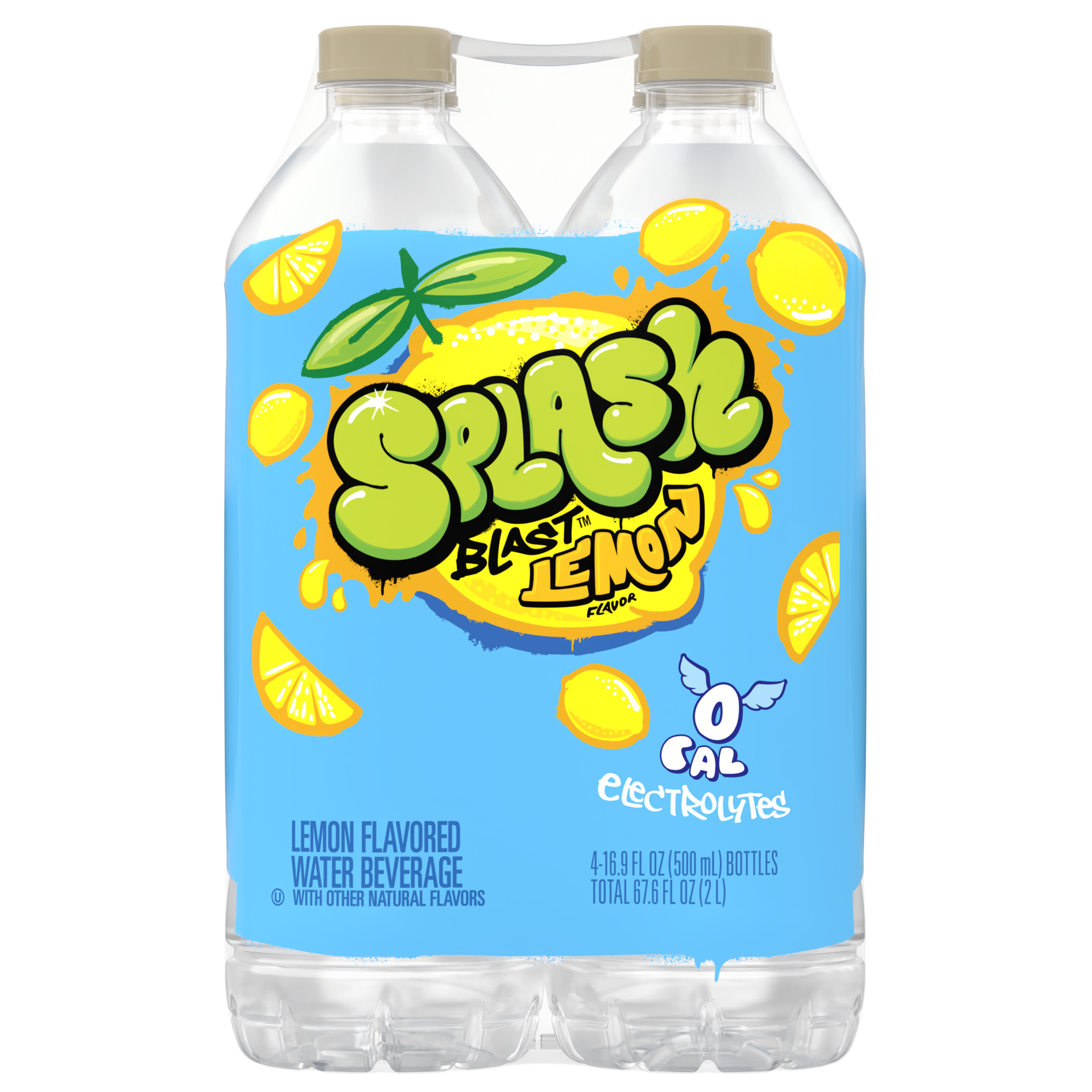 slide 3 of 5, Splash Blast, Flavored Water Beverage, Lemon Flavor- 16.9 fl oz, 16.9 fl oz