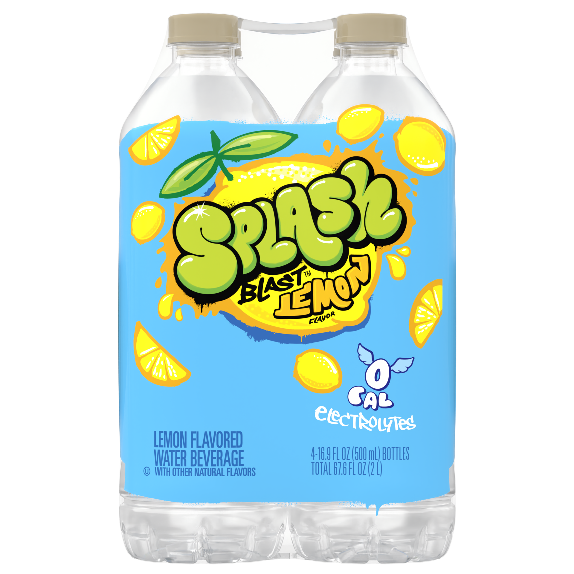 slide 1 of 5, Splash Blast, Flavored Water Beverage, Lemon Flavor- 16.9 fl oz, 16.9 fl oz