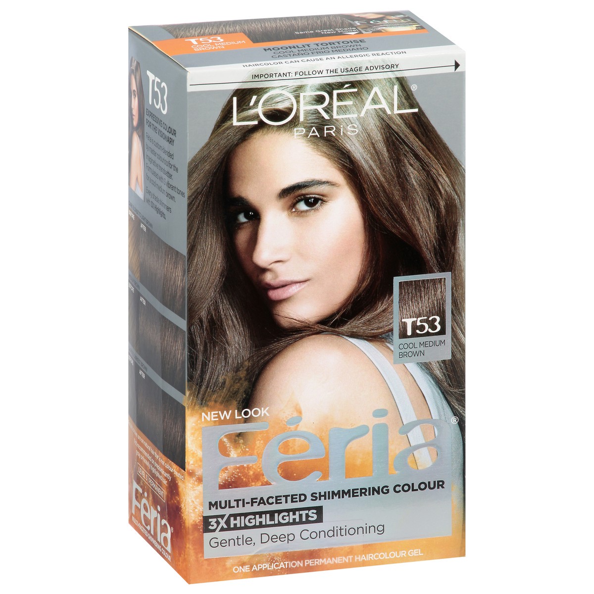 slide 2 of 9, L'Oréal Fería Cool Medium Brown T53 Hair Colour Gel 1 ea, 1 ct