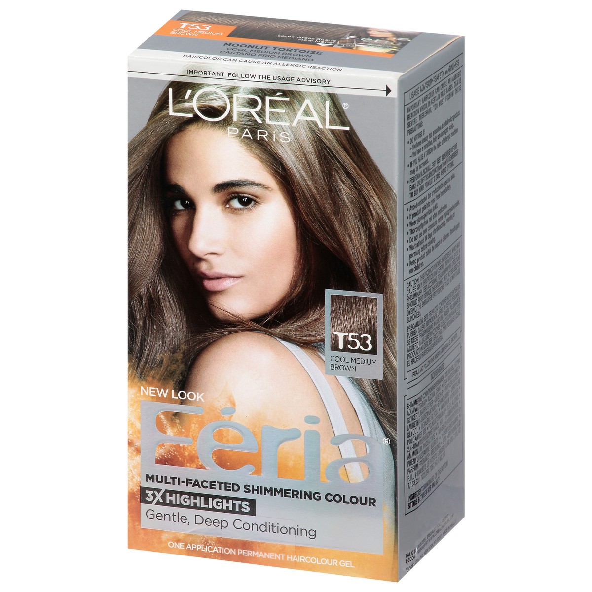 slide 3 of 9, L'Oréal Fería Cool Medium Brown T53 Hair Colour Gel 1 ea, 1 ct