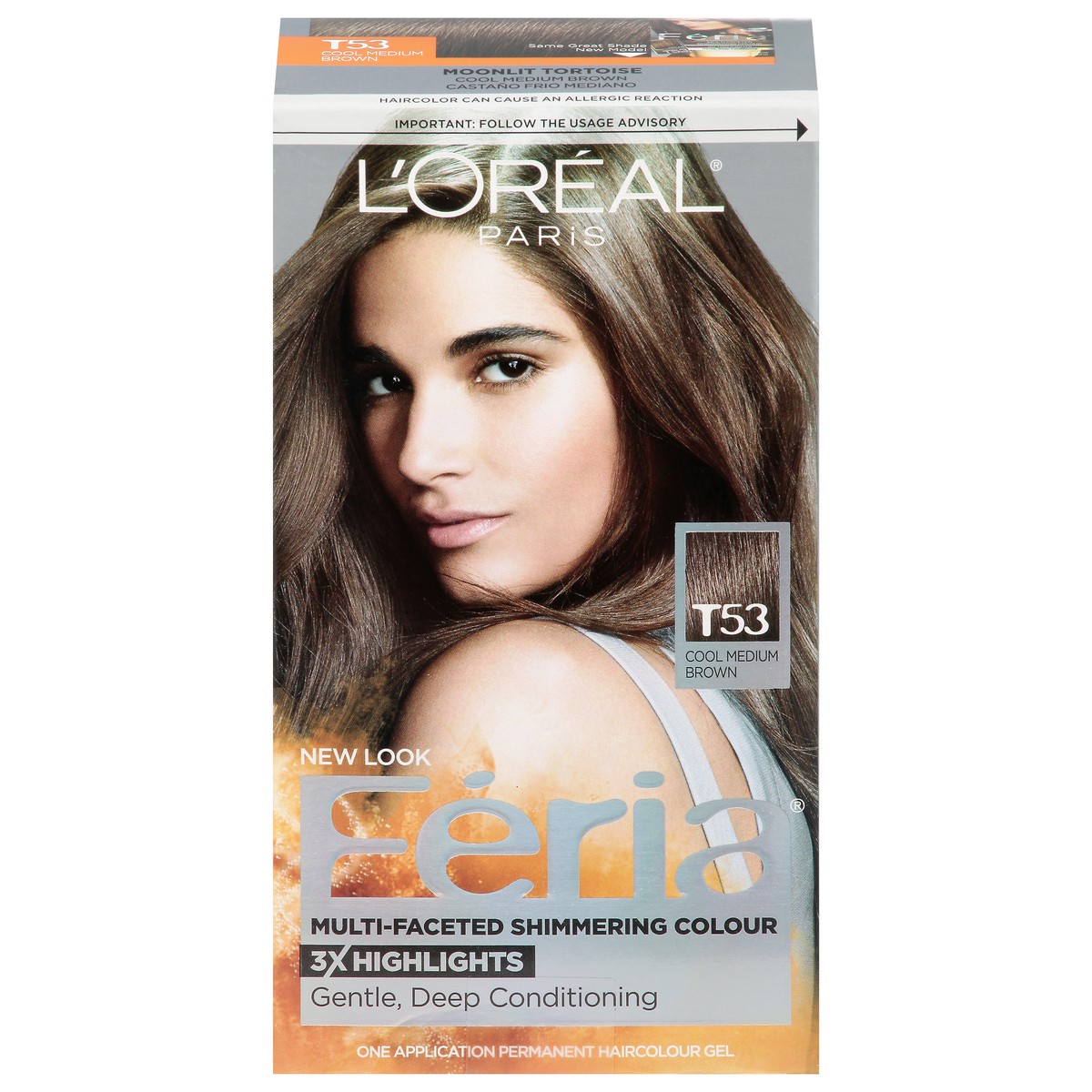 slide 1 of 9, L'Oréal Fería Cool Medium Brown T53 Hair Colour Gel 1 ea, 1 ct