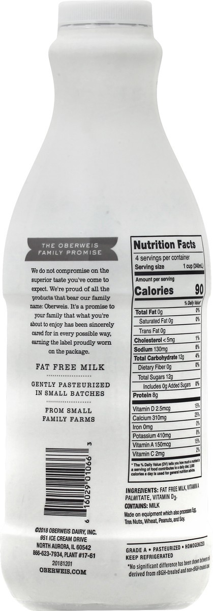 slide 3 of 13, Oberweis Fat Free Milk 32 ea, 32 ct
