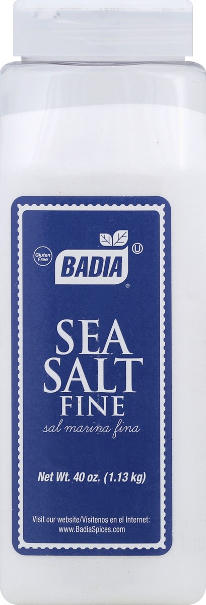 slide 3 of 7, Badia Sea Salt Fine, 40 oz