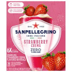 San Pellegrino Soda Italiana Strawberry Crema, 0g Added Sugar, Italian Sparkling Soda