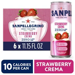 San Pellegrino Soda Italiana Strawberry Crema, 0g Added Sugar, Italian Sparkling Soda