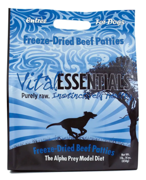 slide 1 of 1, Vital Essentials Beef Patties Freeze Dried, 1 lb