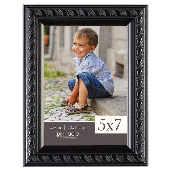 slide 1 of 1, Pinnacle Rope Black Frame, 5 in x 7 in