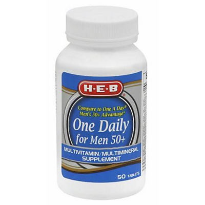 slide 1 of 1, H-E-B One Daily 50+ Men's Multivitamin, 50 ct