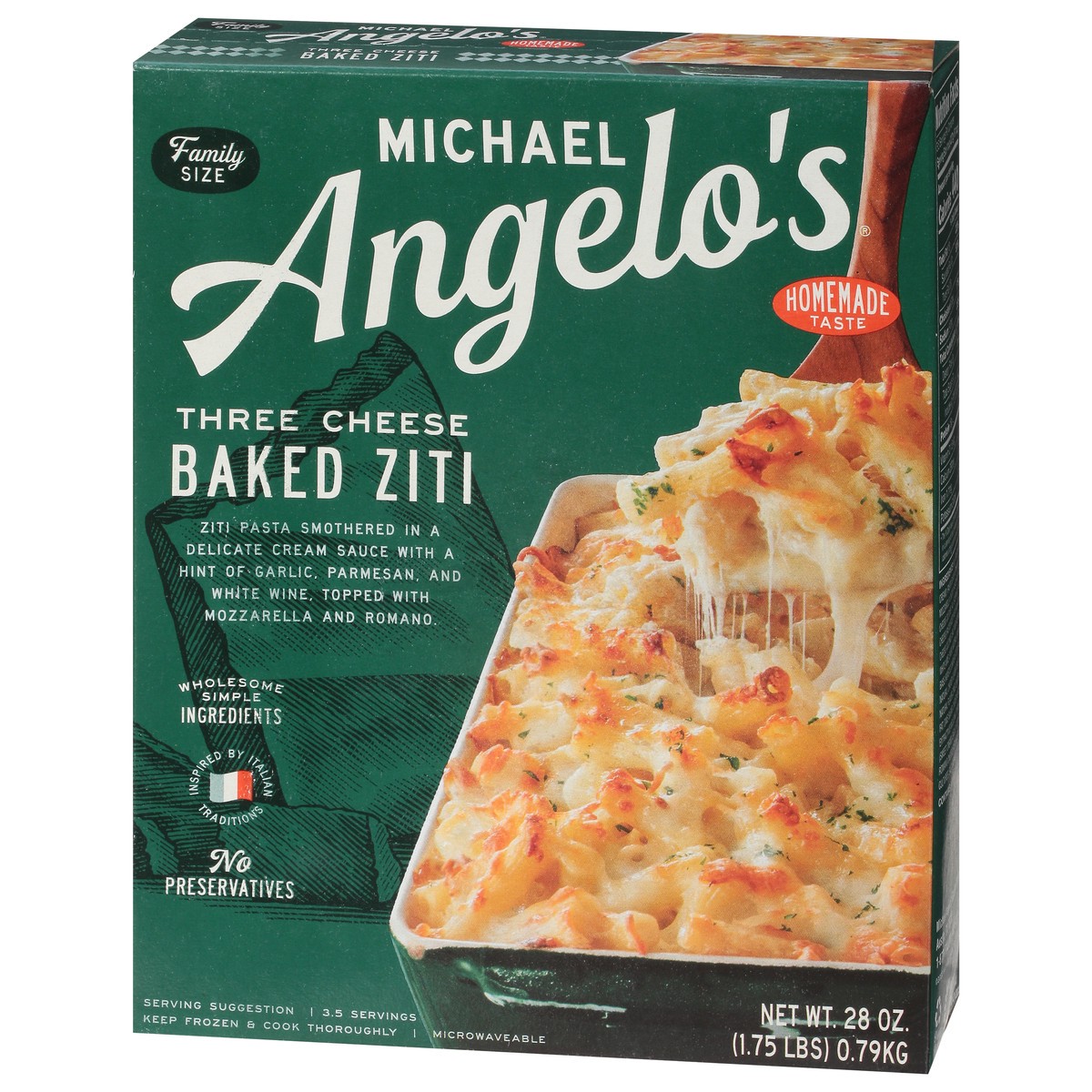 slide 2 of 13, Michael Angelo's Baked Three Cheese Ziti Family Size 28 oz, 28 oz