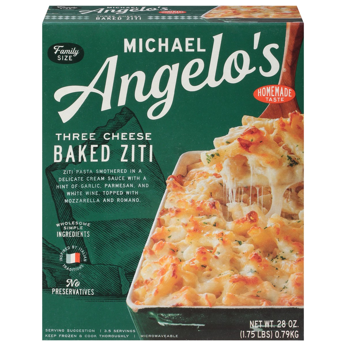 slide 5 of 13, Michael Angelo's Baked Three Cheese Ziti Family Size 28 oz, 28 oz