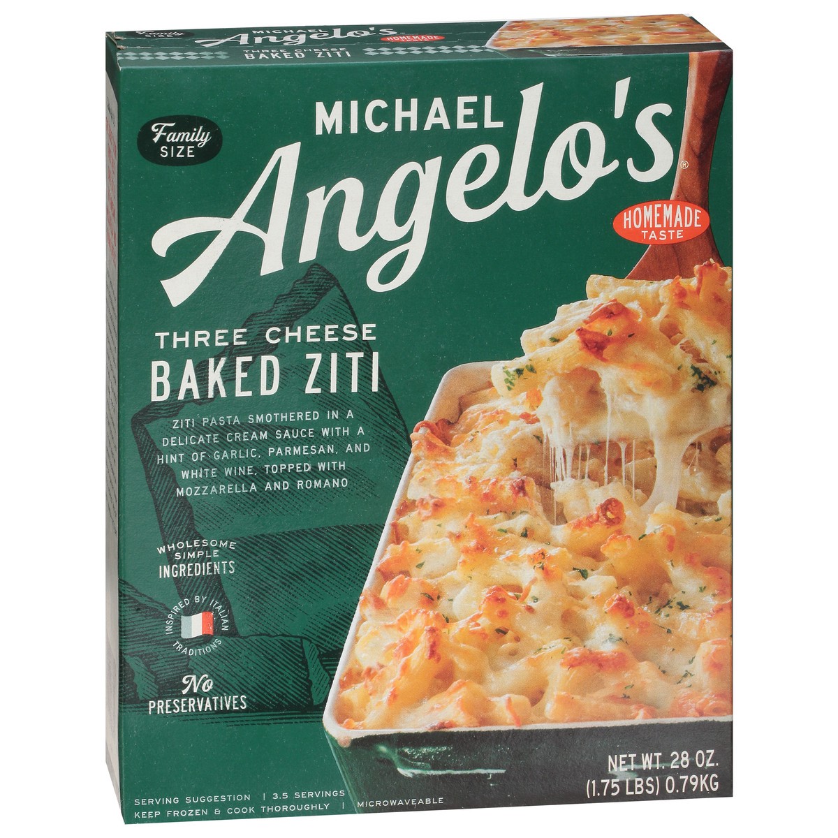 slide 8 of 13, Michael Angelo's Baked Three Cheese Ziti Family Size 28 oz, 28 oz