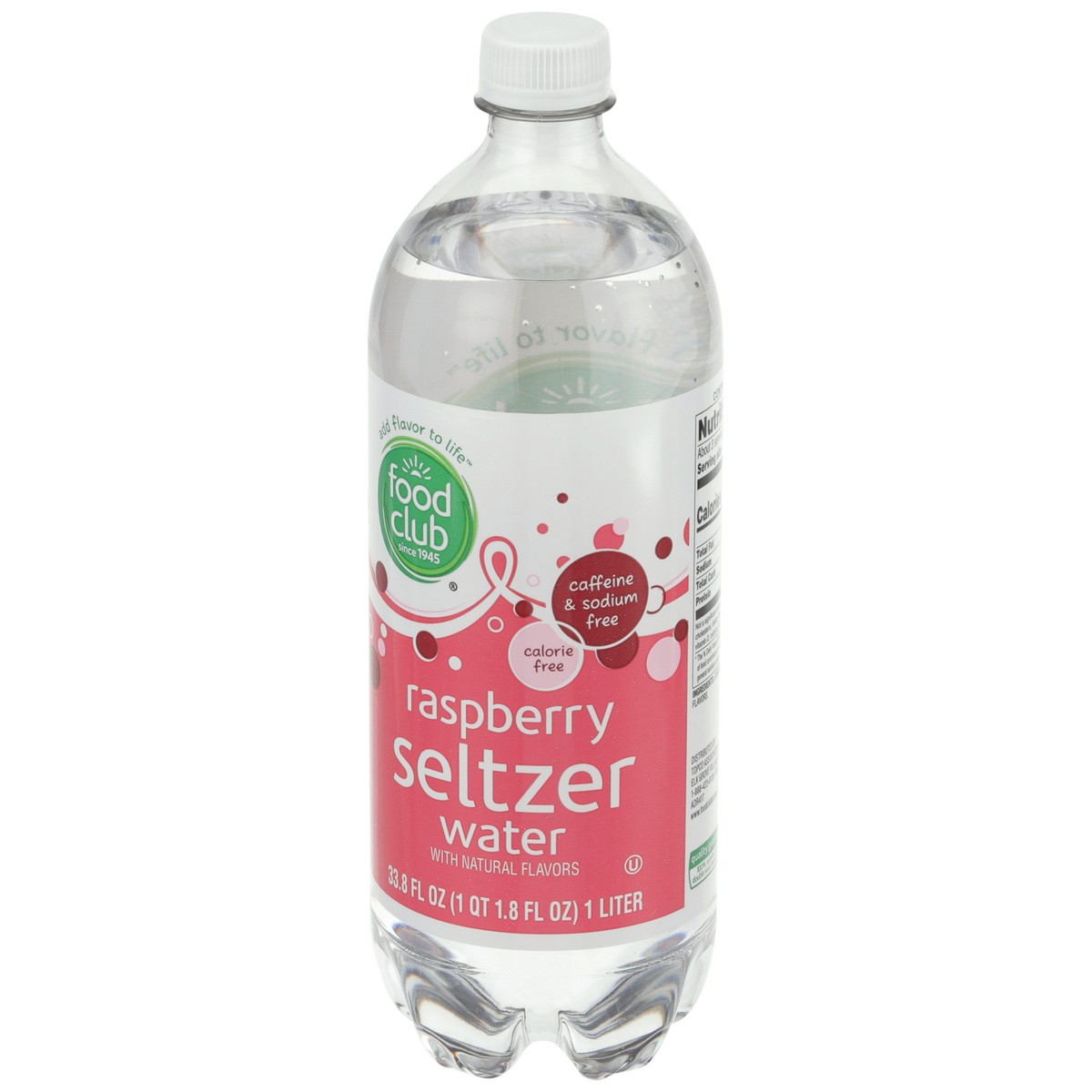 slide 5 of 9, Food Club Seltzer Raspberry - 1 liter, 1 liter