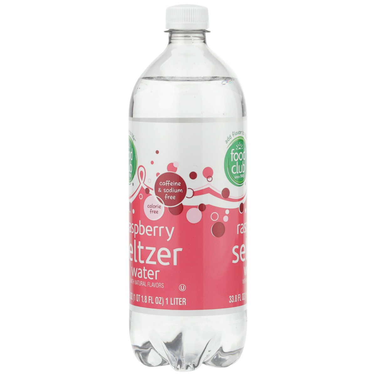 slide 9 of 9, Food Club Seltzer Raspberry - 1 liter, 1 liter