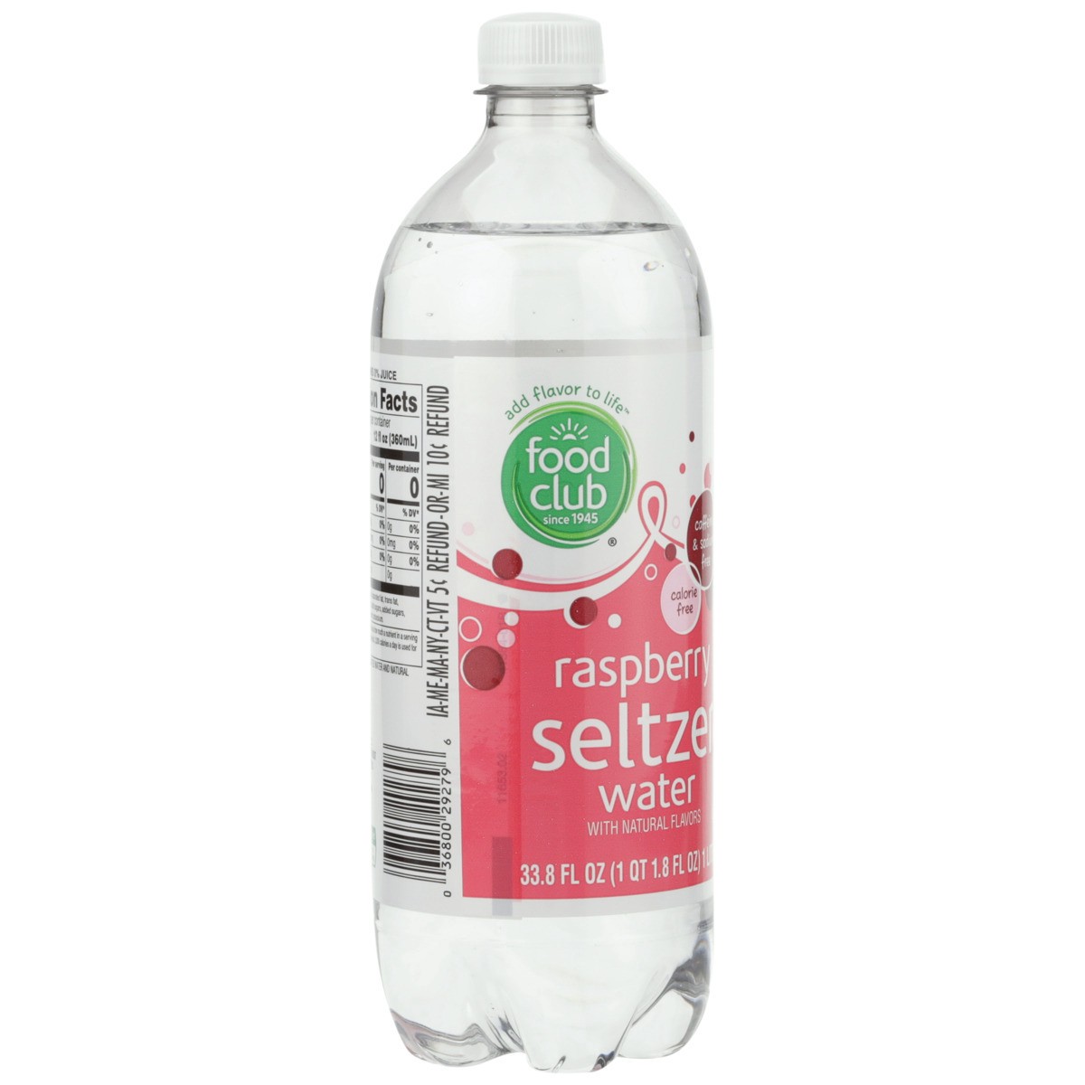 slide 7 of 9, Food Club Seltzer Raspberry - 1 liter, 1 liter