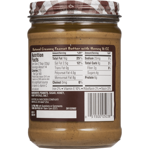 Smucker's Natural Peanut Butter With Honey 16 oz | Shipt