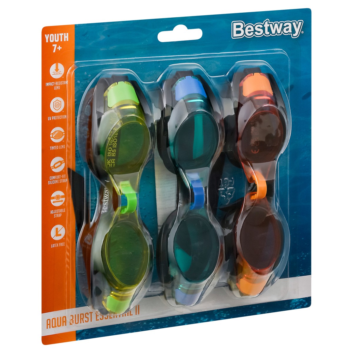 slide 2 of 9, Bestway Aqua Burst Essential II Youth 7+ Goggles 1 ea, 1 ct