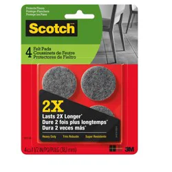 Scotch Heavy Duty Felt Pads, Gray