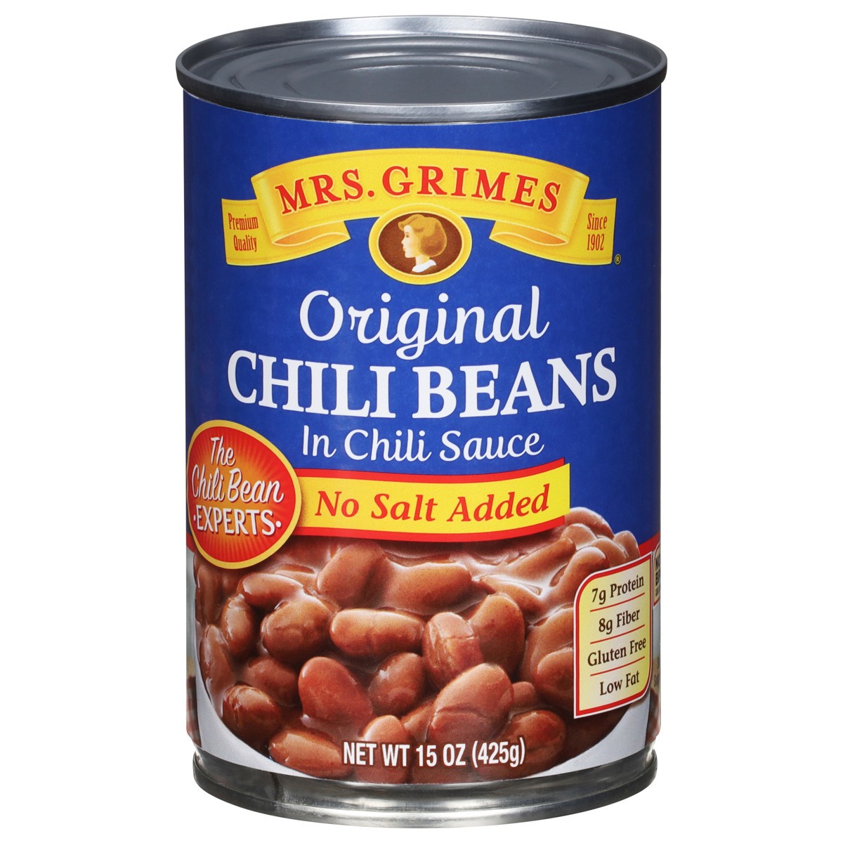 slide 1 of 9, Mrs. Grimes No Salt Added Original Chili Beans in Chili Sauce 15 oz, 15 oz