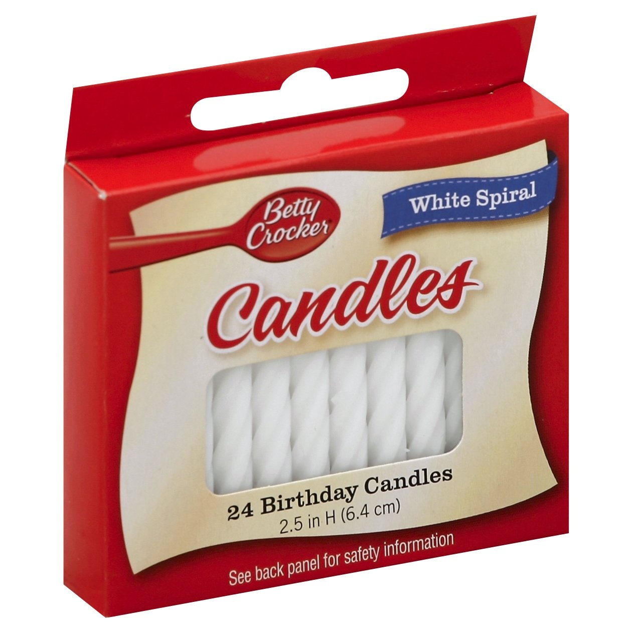 slide 1 of 1, Betty Crocker 2.5 Inch White Spiral Birthday Candles 24 ea, 24 ct