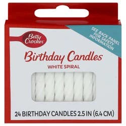 Betty Crocker White Spiral Birthday Candles 24 ea