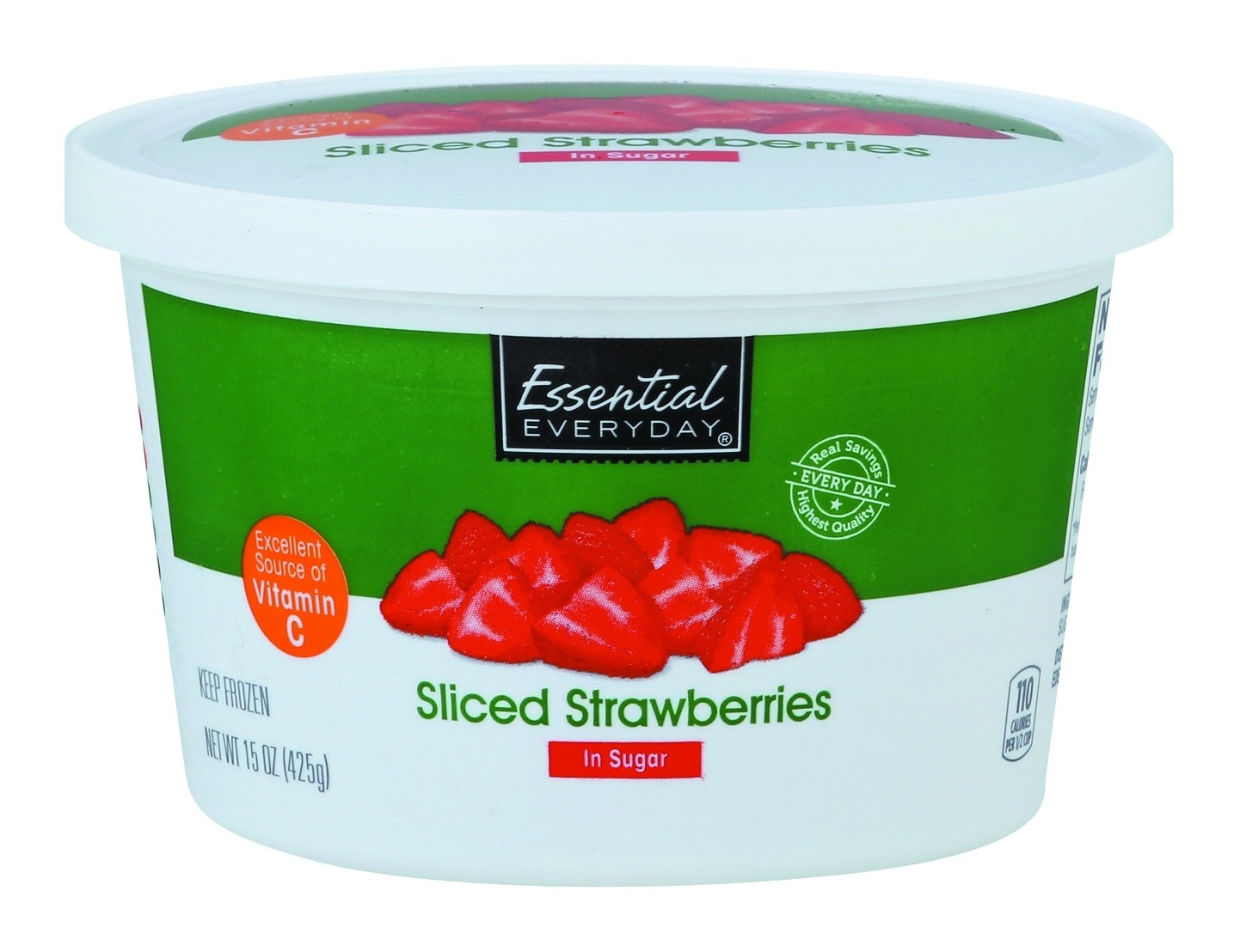 slide 1 of 1, Essential Everyday Essevrydy Sliced Strawberries, 15 oz