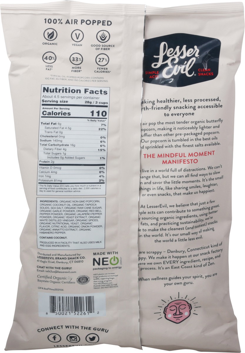 slide 8 of 13, LesserEvil Fiery Hot! Popcorn 4.6 oz, 4.6 oz