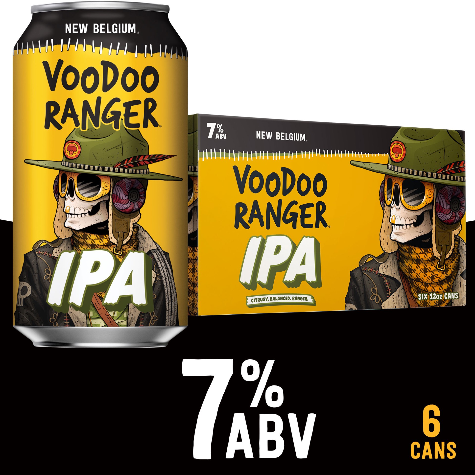 slide 1 of 9, New Belgium Voodoo Ranger IPA Beer, 6 Pack, 12 fl oz Cans, 6 ct; 12 oz