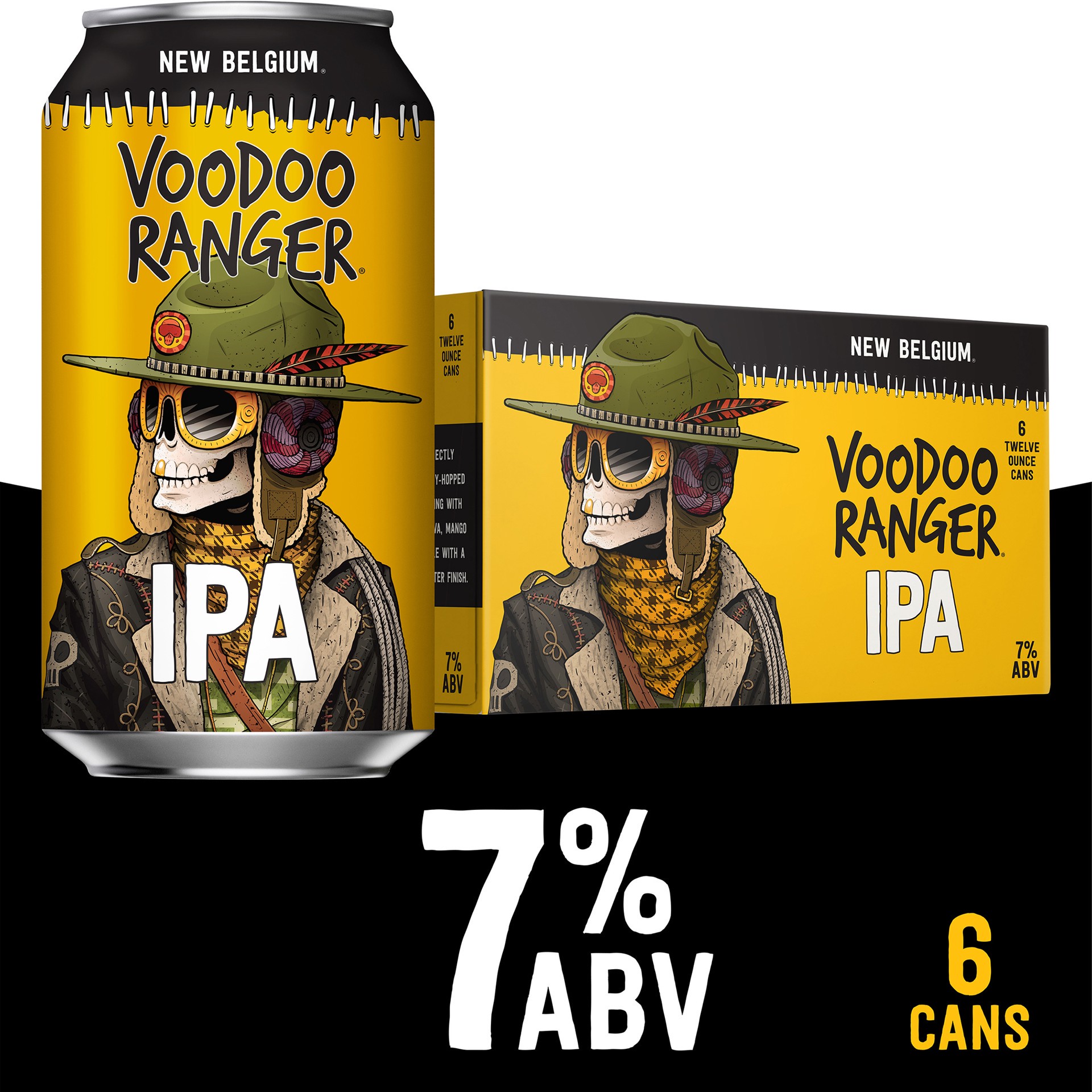 slide 1 of 9, Voodoo Ranger IPA Beer, 6 Pack, 12 fl oz Cans, 6 ct; 12 oz