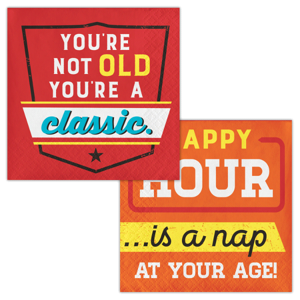 slide 1 of 1, Creative Converting Age Humor Beverage Napkin, 16 ct