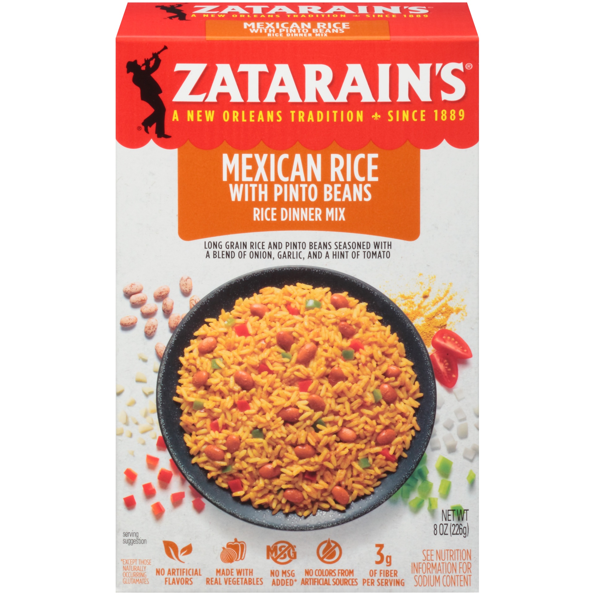 slide 1 of 1, Zatarain's Mexican With Whole Pinto Beans Rice Mix, 8 oz