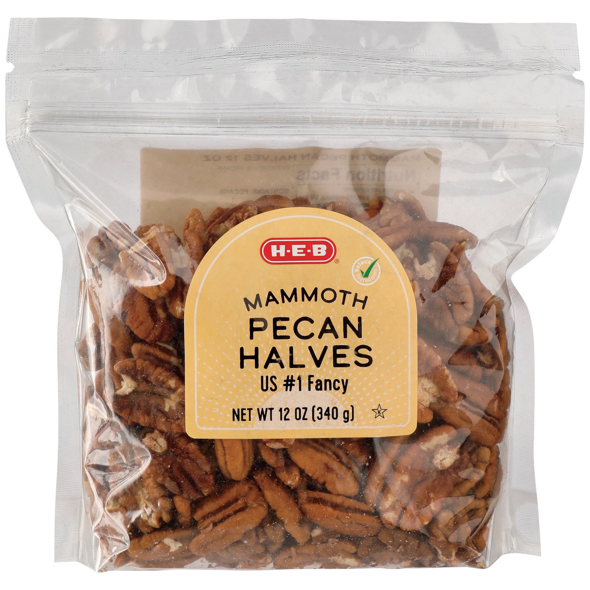 slide 1 of 1, H-E-B Mammoth Pecan Halves, 12 oz