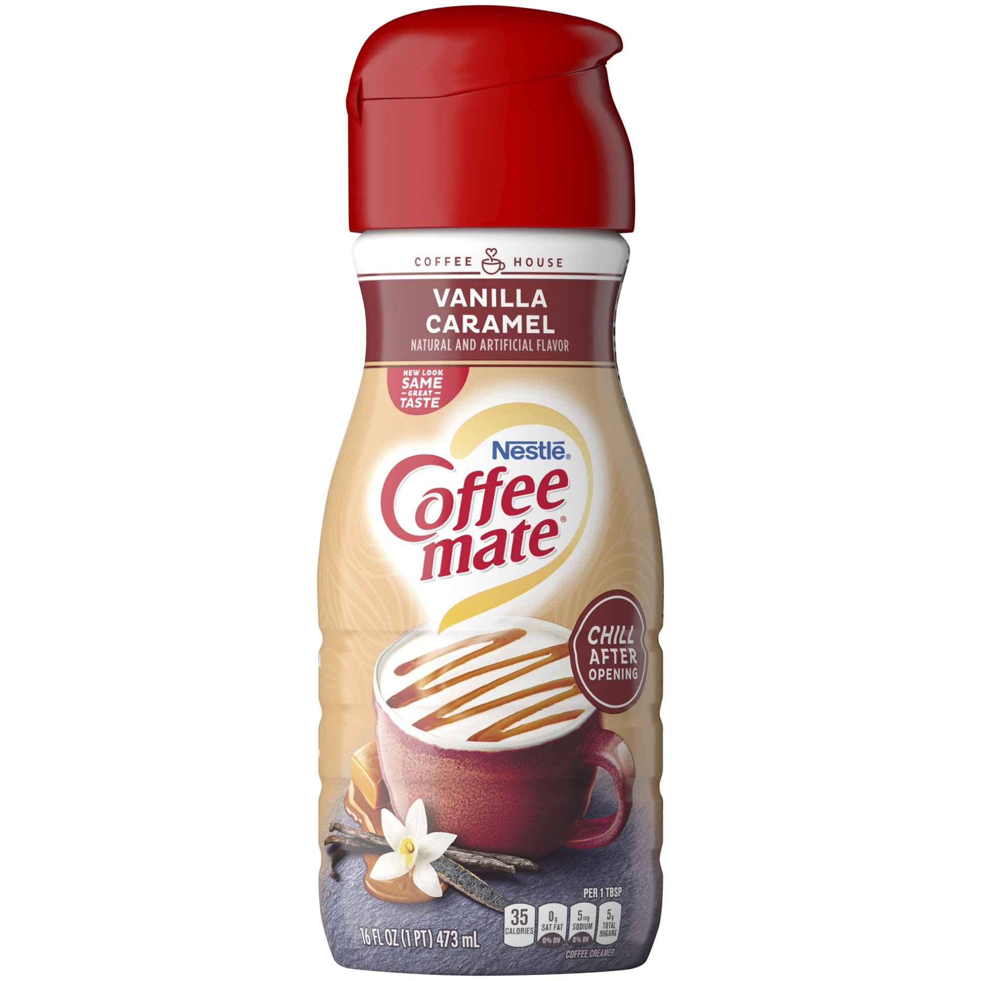 slide 1 of 8, Nestlé Coffeemate Vanilla Caramel Liquid Coffee Creamer, 16 oz