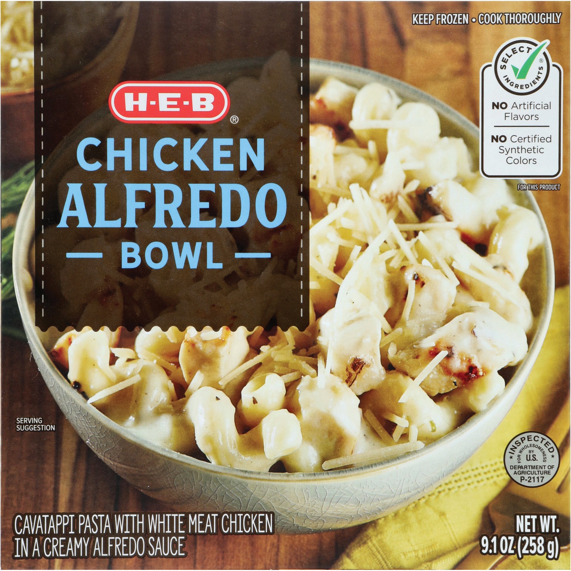 slide 1 of 1, H-E-B Chicken Alfredo Bowl, 9.1 oz