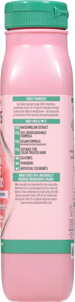slide 8 of 11, Garnier Plumping + Watermelon Extract Treat Shampoo 11.8 fl oz, 11.8 fl oz