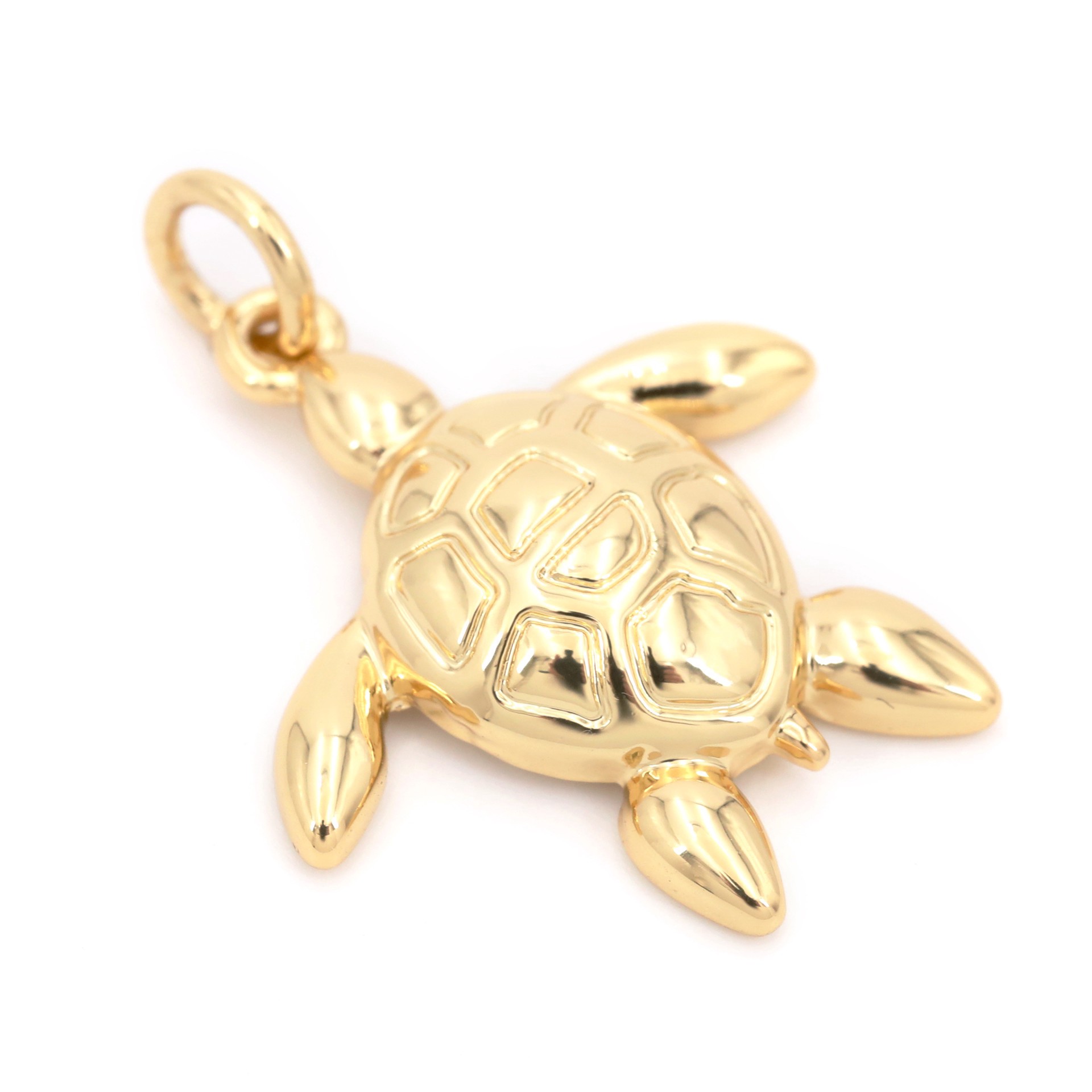 slide 3 of 7, 14k Gold Plated Turtle Charm By Bead Landing, 1.1 in x 0.84 in x 0.24 in