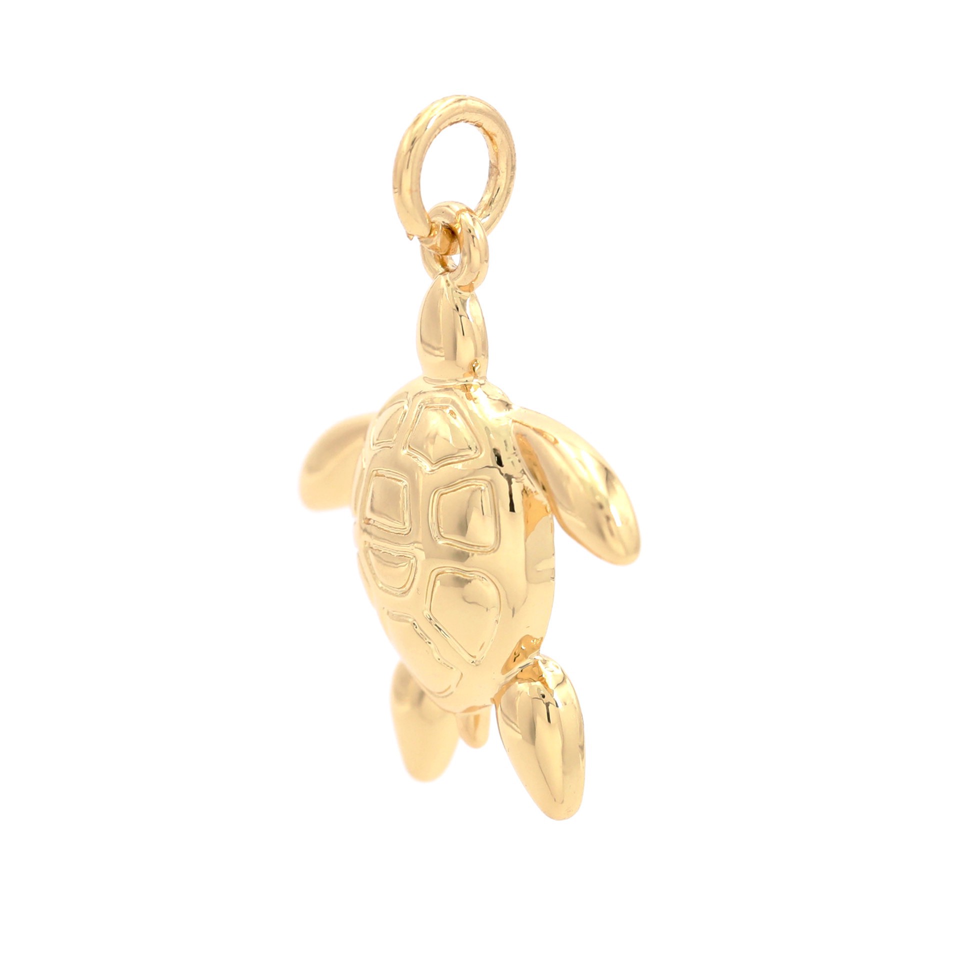 slide 7 of 7, 14k Gold Plated Turtle Charm By Bead Landing, 1.1 in x 0.84 in x 0.24 in