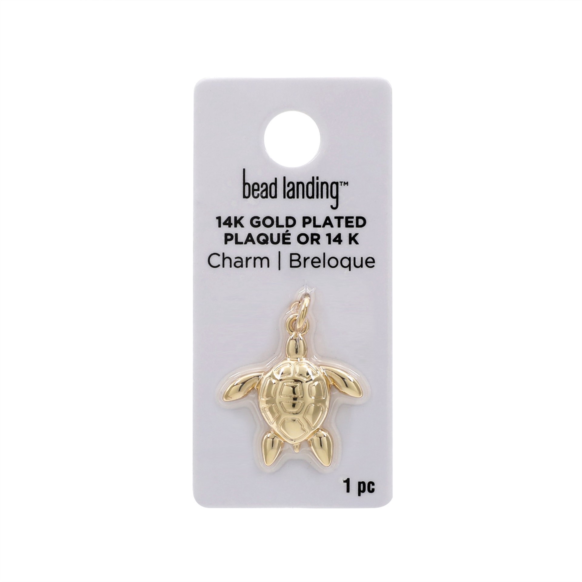 slide 2 of 7, 14k Gold Plated Turtle Charm By Bead Landing, 1.1 in x 0.84 in x 0.24 in