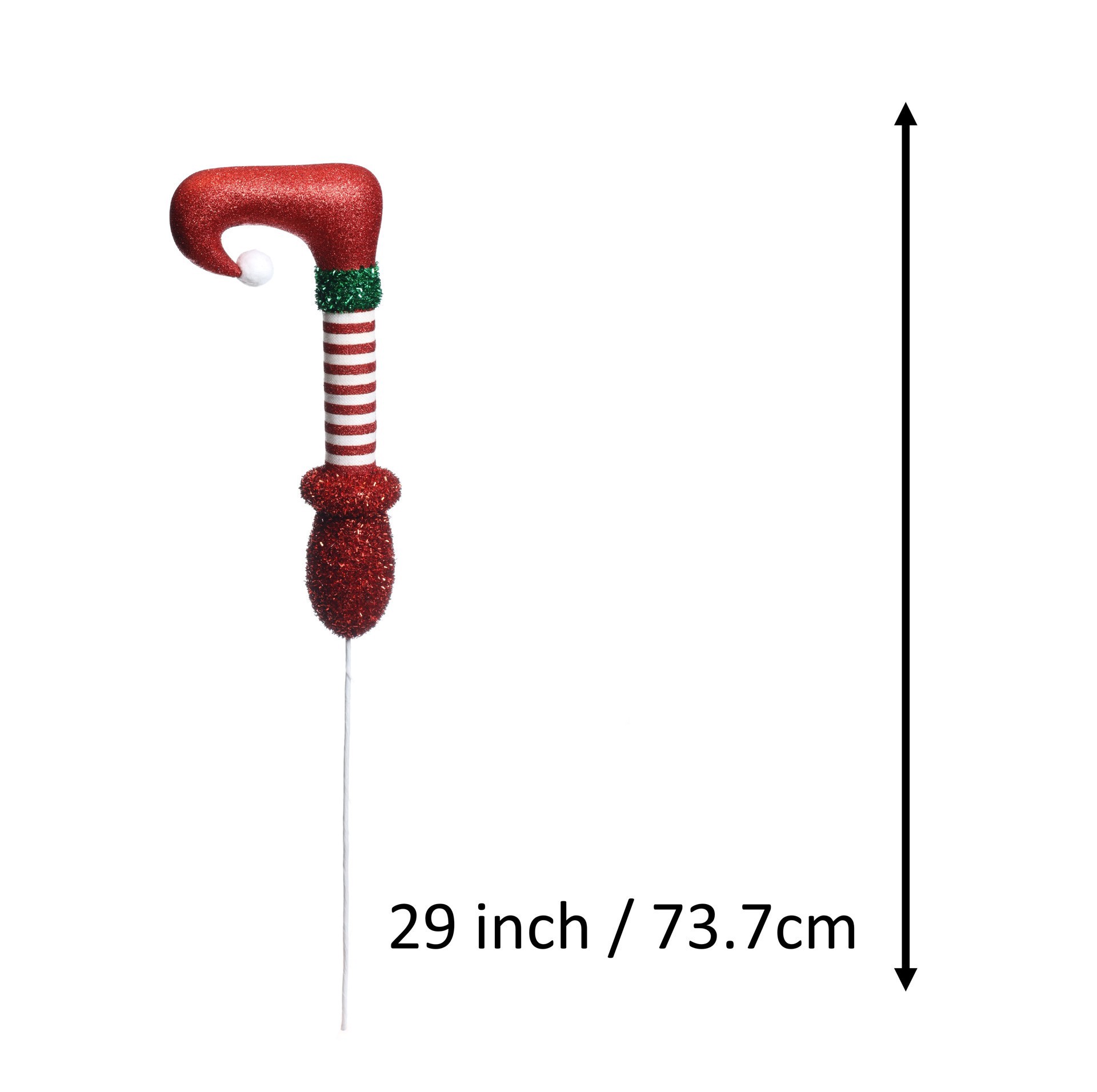 slide 3 of 3, 29" Red & White Elf Leg Stem By Ashland, 6.75 in x 3.25 in x 29 in
