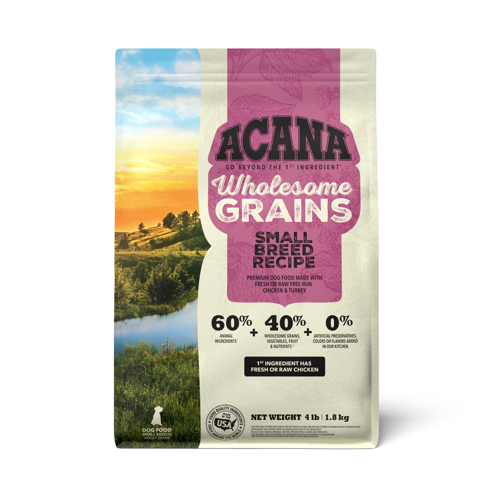 slide 1 of 3, ACANA Wholesome Grains Small Breed, 4lb, 4 lb