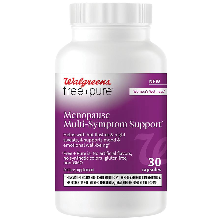 slide 1 of 4, Walgreens Free & Pure Menopause Multi-Symptom Support Capsules, 30 ct