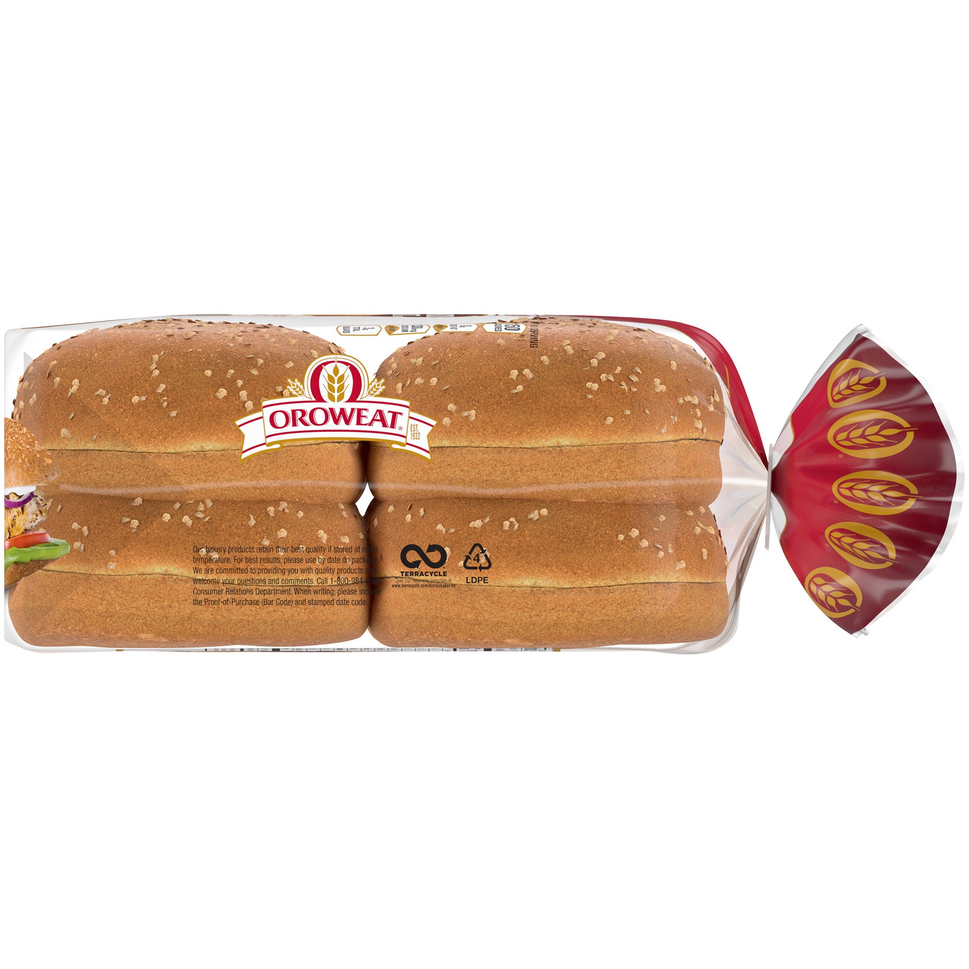 slide 2 of 5, Oroweat Whole Grains 100% Whole Wheat Sandwich Buns 8 Ct 16 Oz, 16 oz