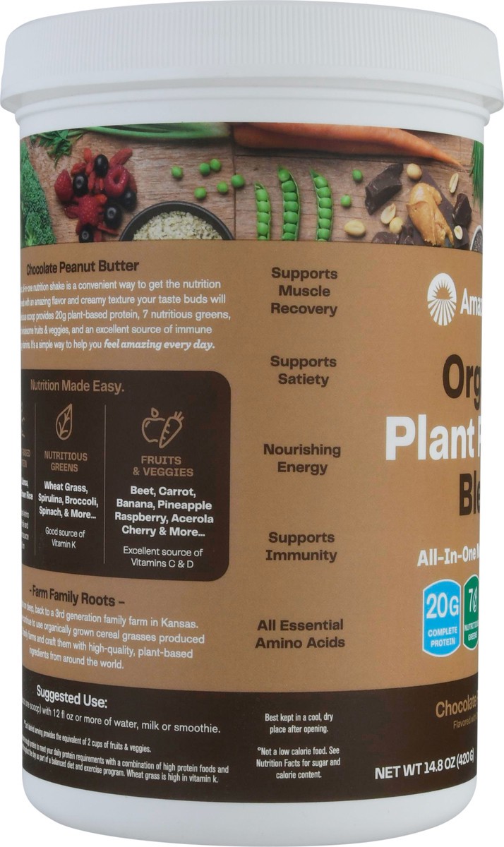 slide 2 of 9, Amazing Grass Organic Plant Protein blend Chocolate Peanut Butter All-In-One Nutrition Shake 14.8 oz, 1 ct