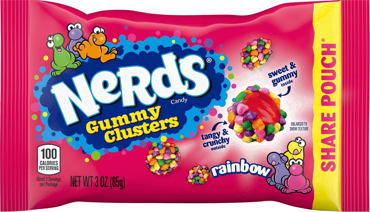 slide 44 of 56, Nerds Share Pouch Gummy Clusters Rainbow Candy 3 oz, 3 oz