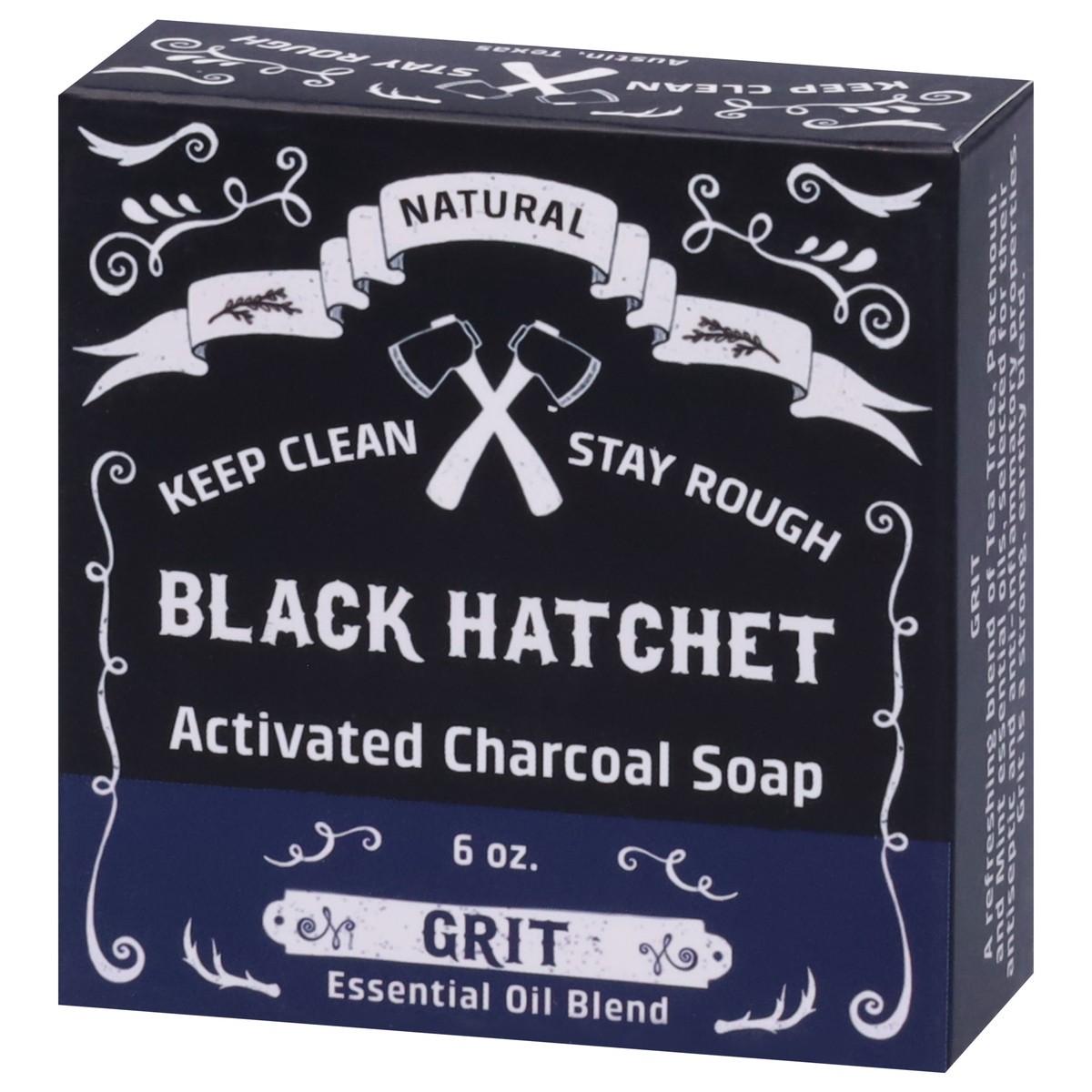 slide 4 of 12, Black Hatchet Activated Charcoal Grit Soap 6 oz, 6 oz