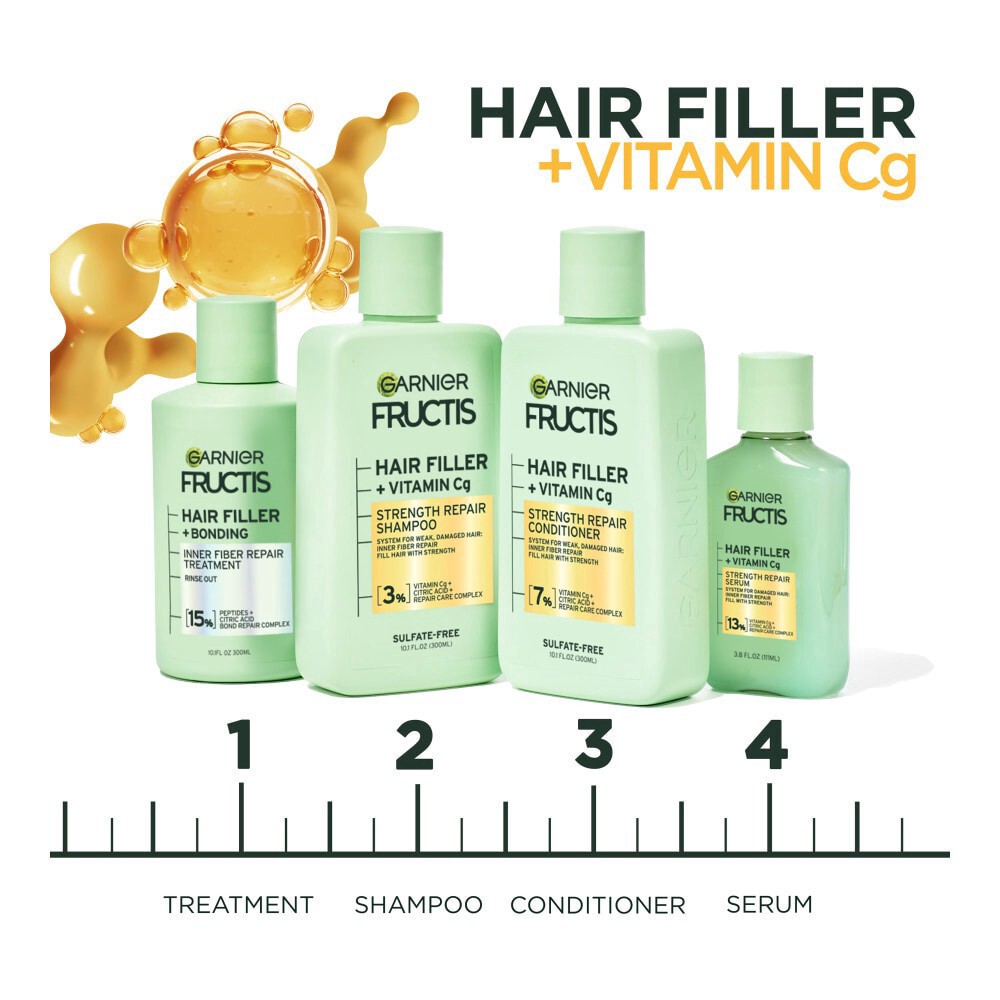 slide 4 of 6, Garnier Hair Filler Strength Repair Serum, 3.75 fl oz