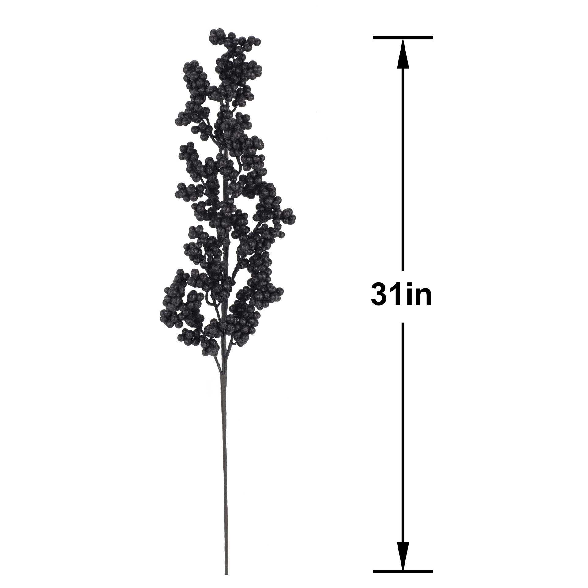 slide 2 of 3, 31" Glittered Black Berry Stem By Ashland, 4 in x 3 in x 31 in