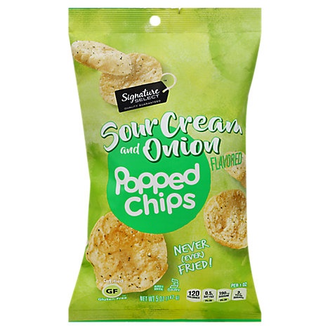 slide 1 of 1, Signature Select Popped Chips Sour Cream And Onion, 5 oz